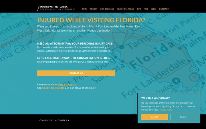 Screenshot of injuredvisitingflorida.com