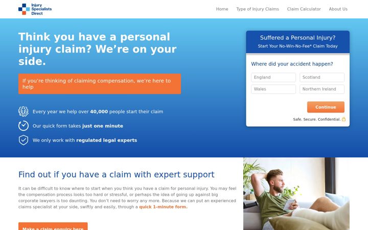 Screenshot of injury-specialists-direct.com