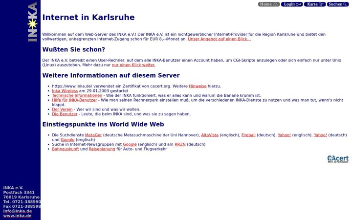 Screenshot of inka.de