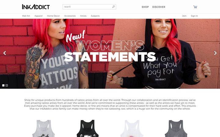 Screenshot of inkaddictmarket.com