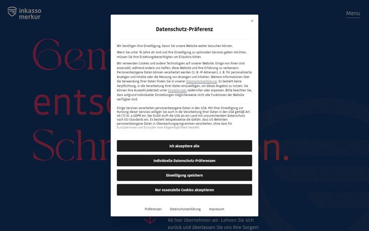 Screenshot of inkasso-merkur.at