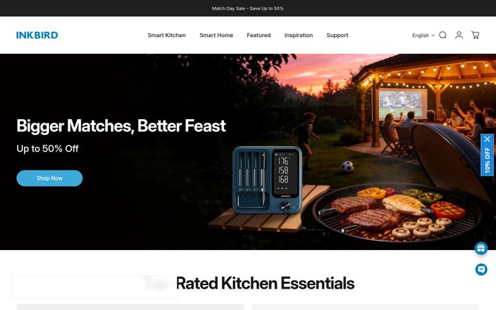 Screenshot von inkbird.com