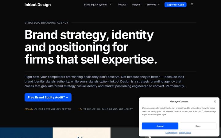 Screenshot of inkbotdesign.com