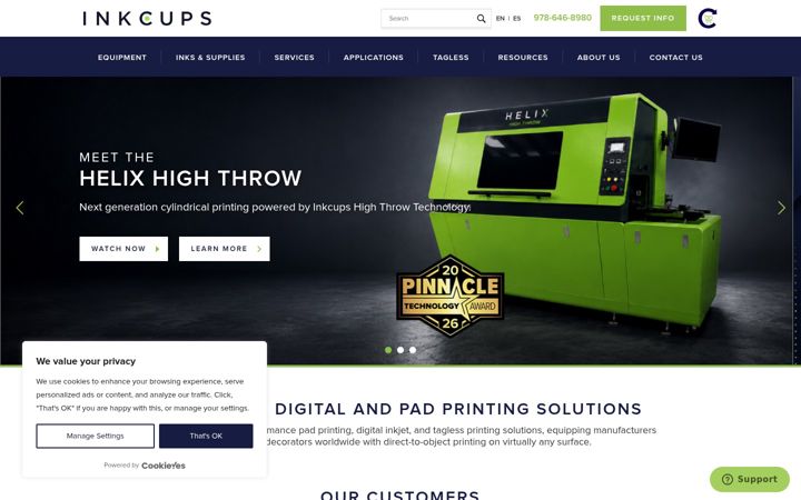Screenshot of inkcups.com