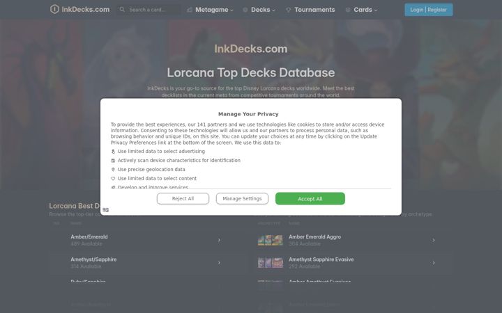 Screenshot of inkdecks.com