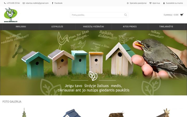 Posnetek zaslona inkiliukai.lt