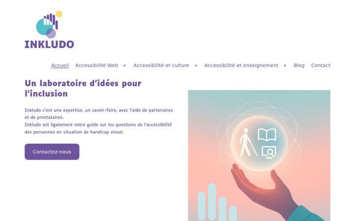 Screenshot of inkludo.fr