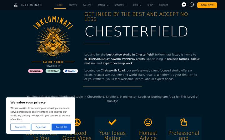 Screenshot of inkluminati.co.uk