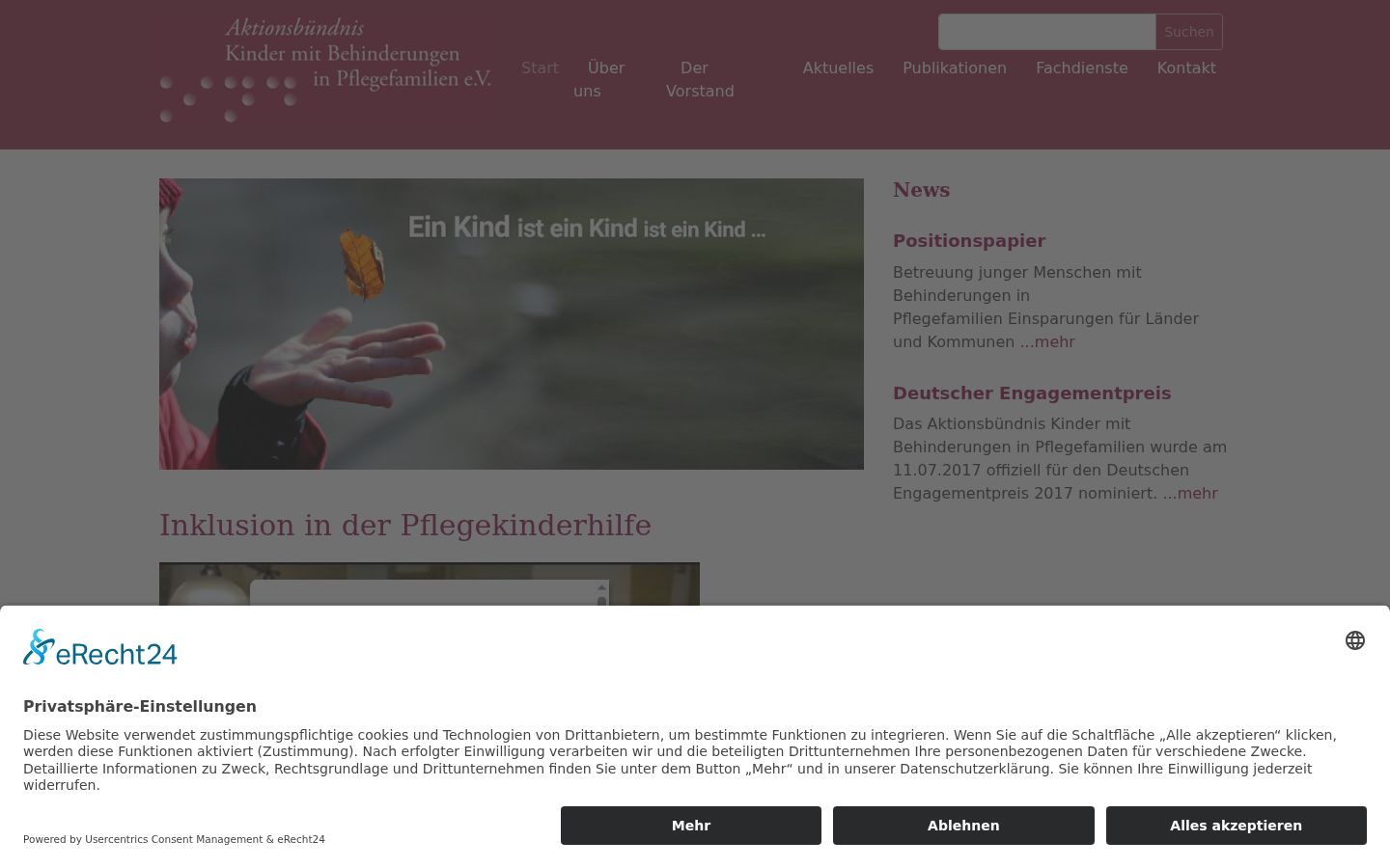 Screenshot of the consent banner shown before any interaction