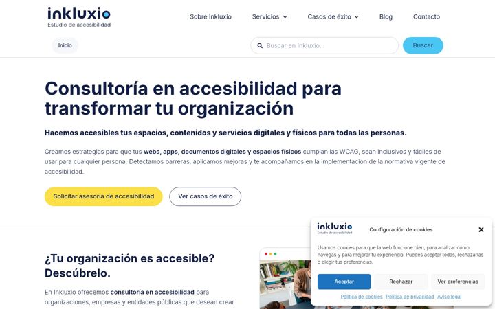 Screenshot of inkluxio.es