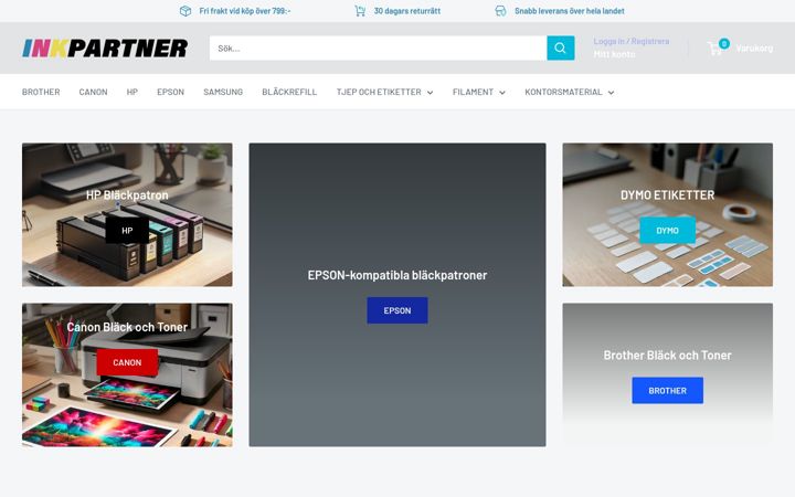 Screenshot stránky inkpartner.se