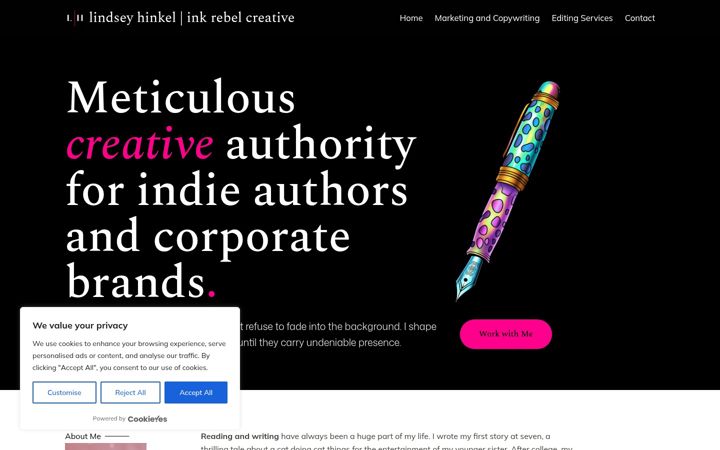 Screenshot of inkrebelcreative.com