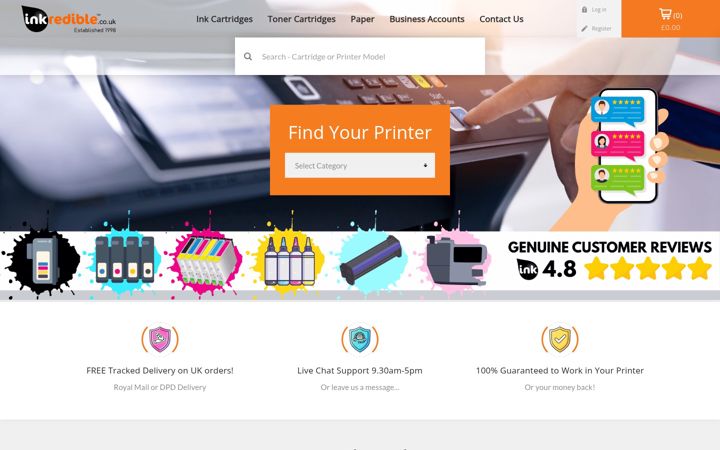 Screenshot of inkredible.co.uk