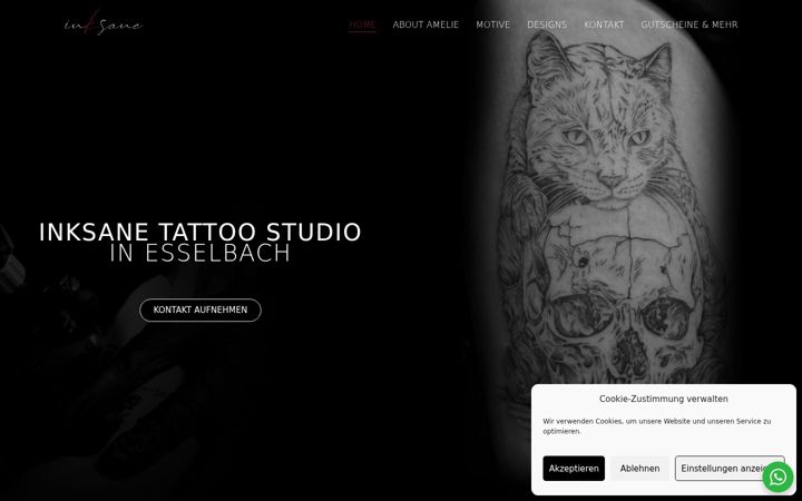 Screenshot of inksane-tattoo.de
