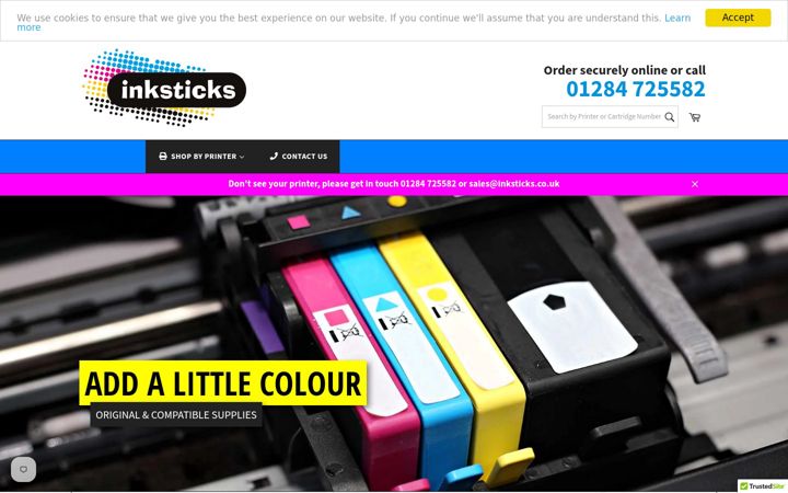 Screenshot of inksticks.co.uk