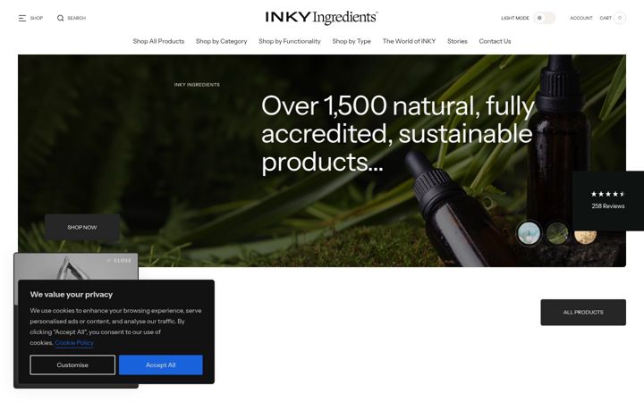 Screenshot of inky-ingredients.com