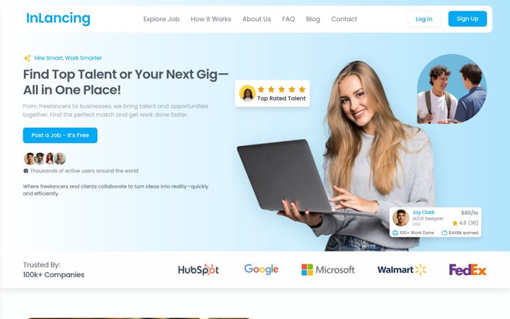 Screenshot of inlancing.com