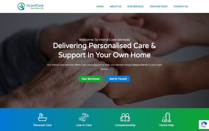 Screenshot of inlandcareservices.co.uk
