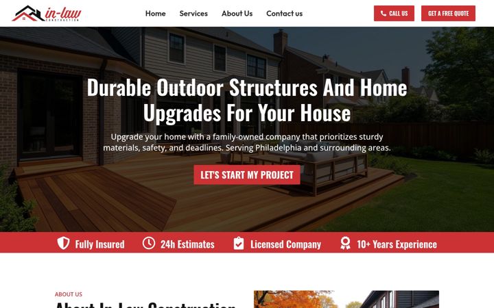 Screenshot of inlawconstructiondk.com