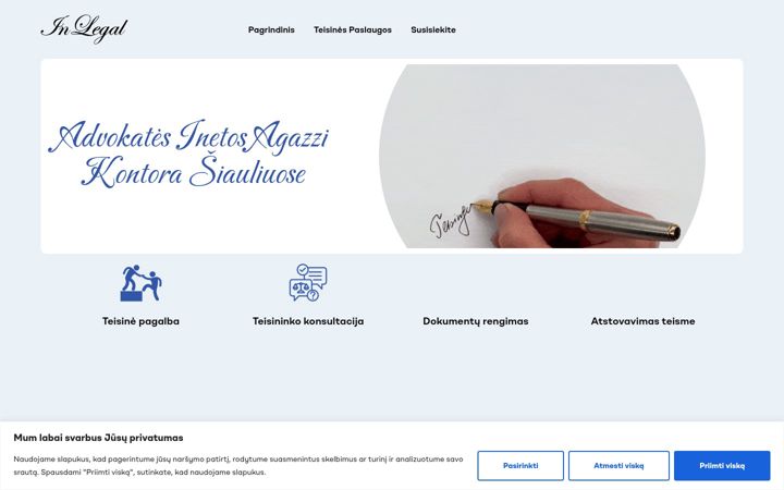 Posnetek zaslona inlegal.lt
