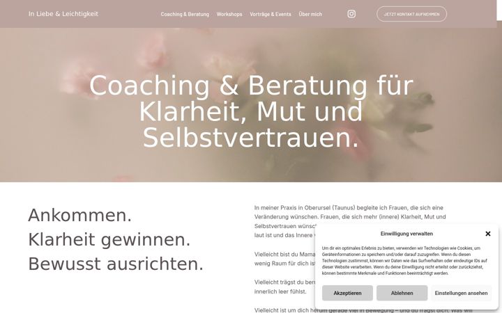Screenshot of inliebeundleichtigkeit.de