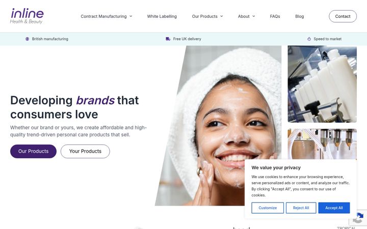 Screenshot of inlinehealthandbeauty.com