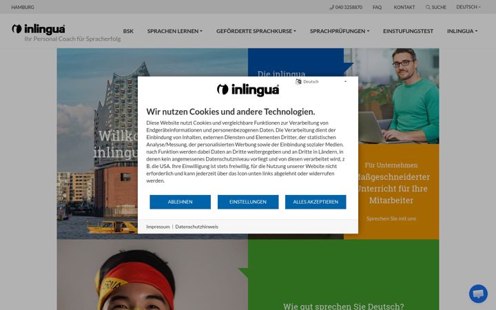 Screenshot of inlingua-hamburg.de