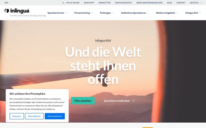 Screenshot of inlingua-kiel.de