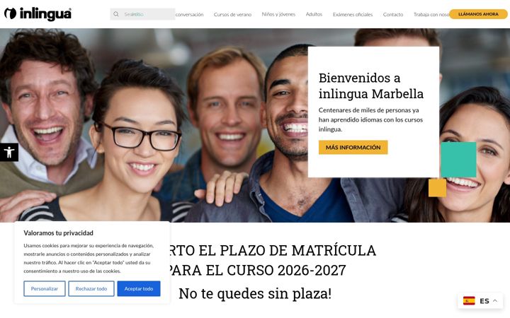 Captura de ecrã de inlinguamarbella.es
