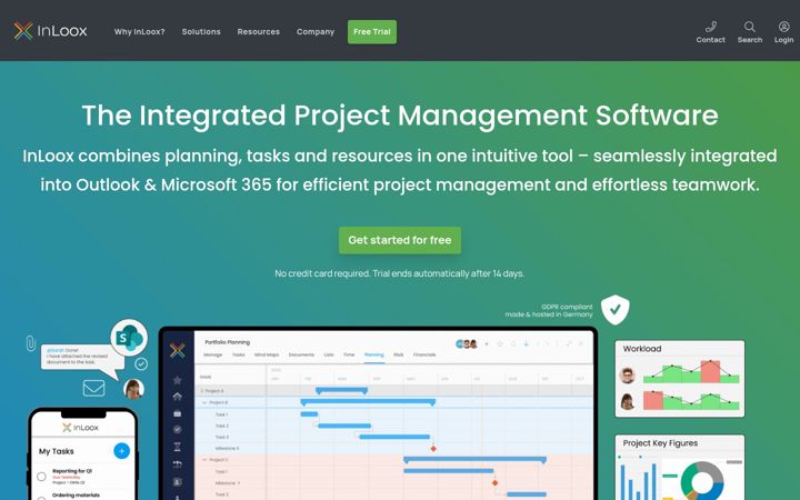 Screenshot of inloox.com