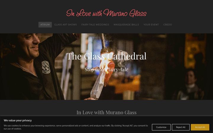 Screenshot of inlovewithmuranoglass.com