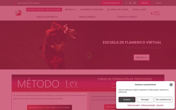 Screenshot of inmaculadaortegaflamenco.com