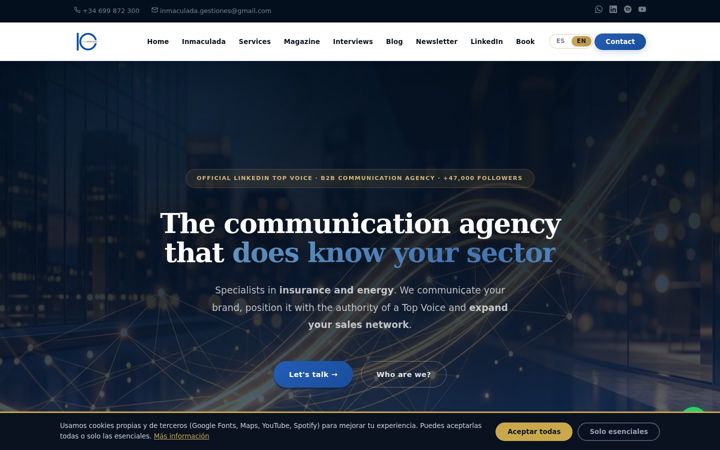 Snimka zaslona za inmagservices.com