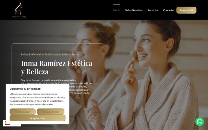 Screenshot of inmaramirezesteticaybelleza.es