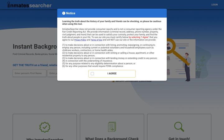 Screenshot of inmatessearcher.com