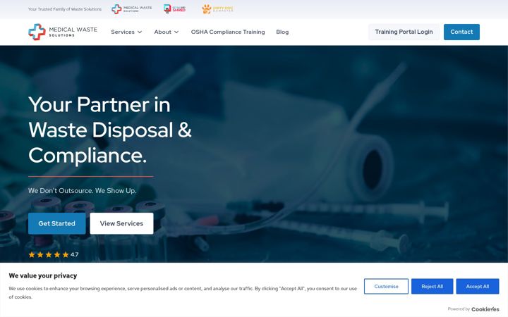 Screenshot of inmedwastesolutions.com