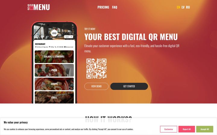 Screenshot of inmenu.eu
