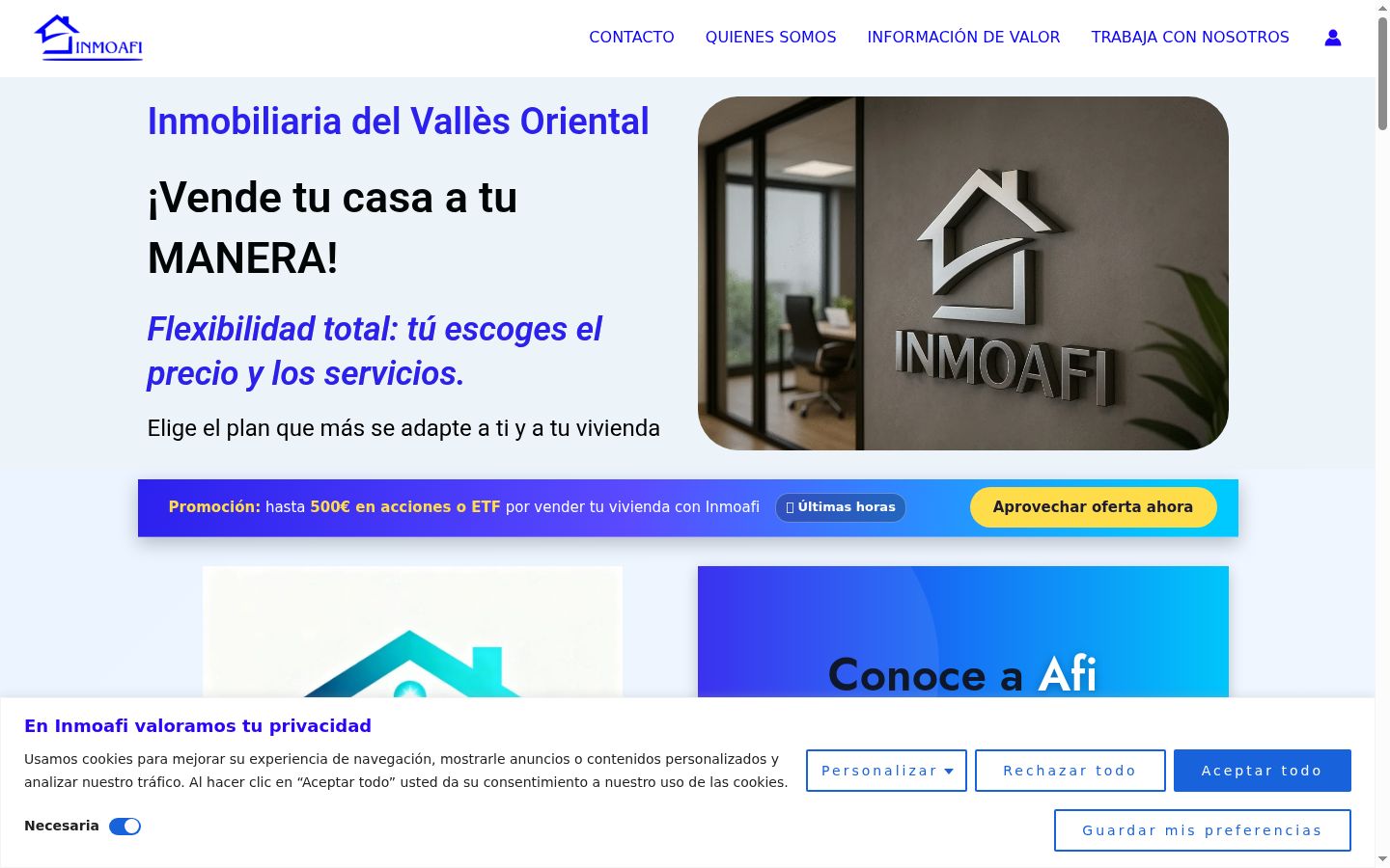 Screenshot del banner di consenso mostrato prima di qualsiasi interazione