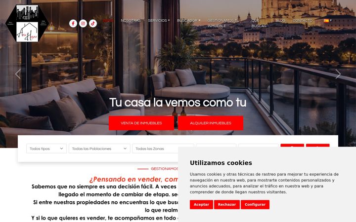 Screenshot of inmobiliariaarcohogar.com