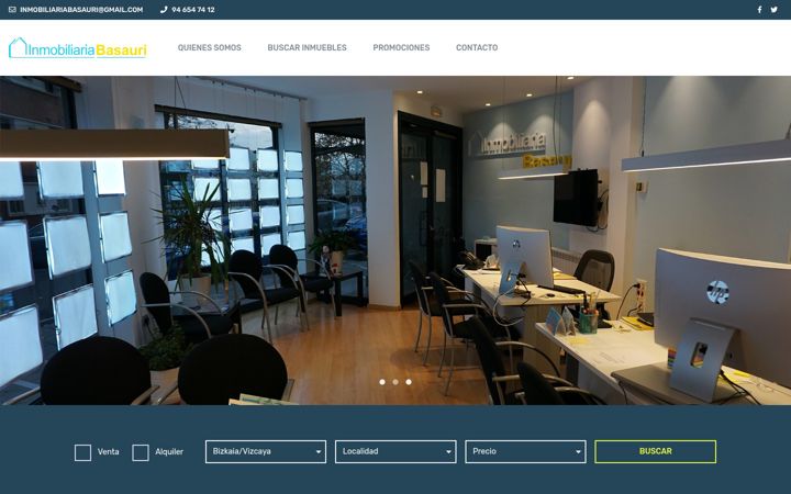 Screenshot of inmobiliariabasauri.com