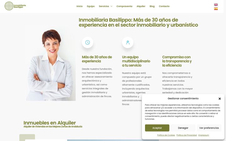 Screenshot of inmobiliariabasilippo.es