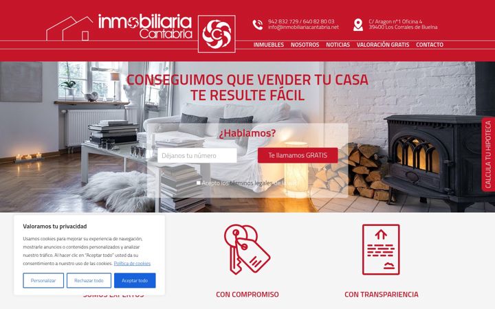 Screenshot of inmobiliariacantabria.net