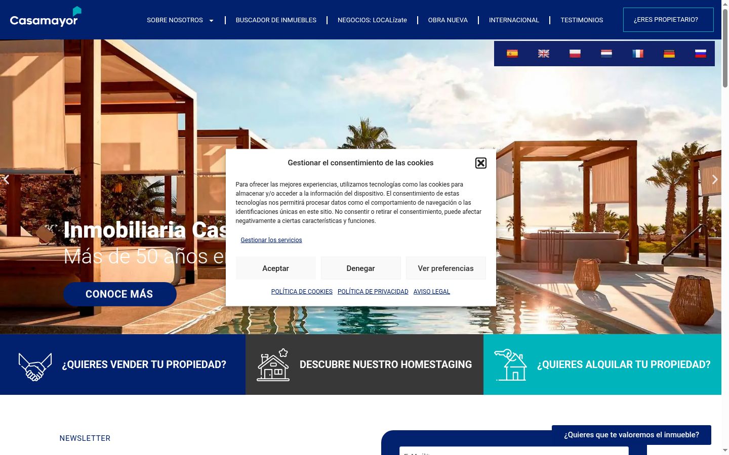 Screenshot del banner di consenso mostrato prima di qualsiasi interazione
