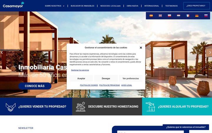 Screenshot of inmobiliariacasamayor.com