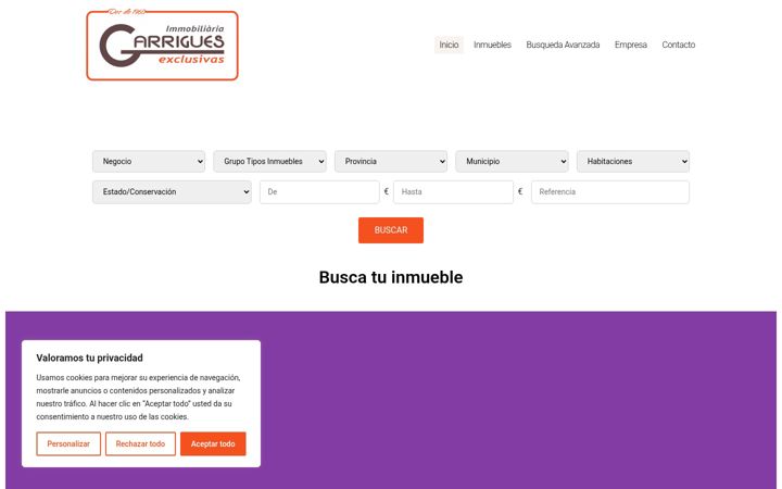 Screenshot of inmobiliariagarriguesalzira.com