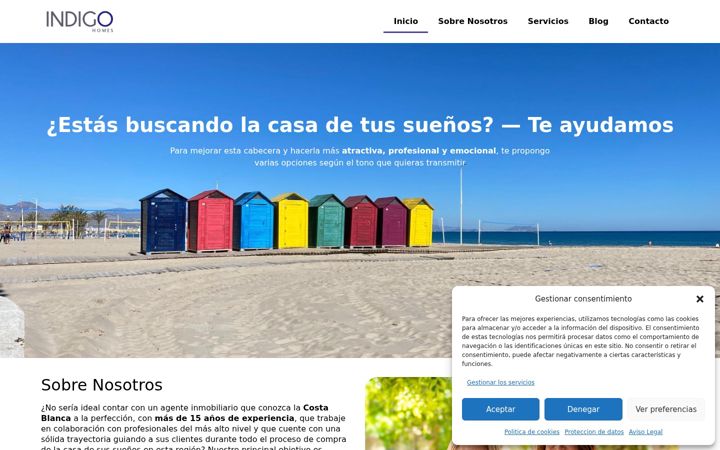 Screenshot of inmobiliariaindigo.com