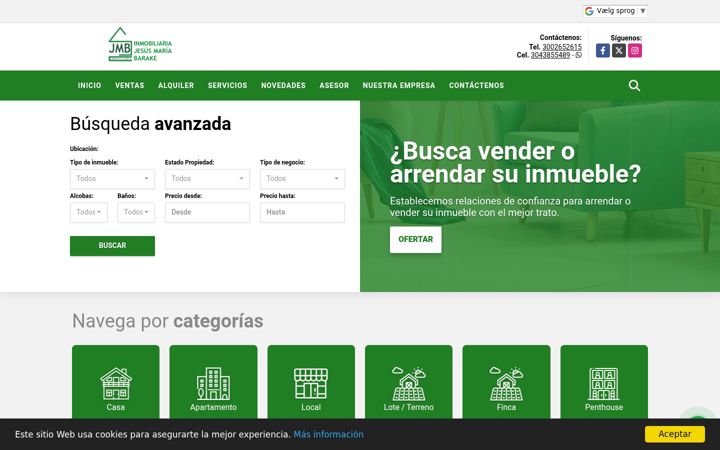 Screenshot of inmobiliariajesusbarake.com