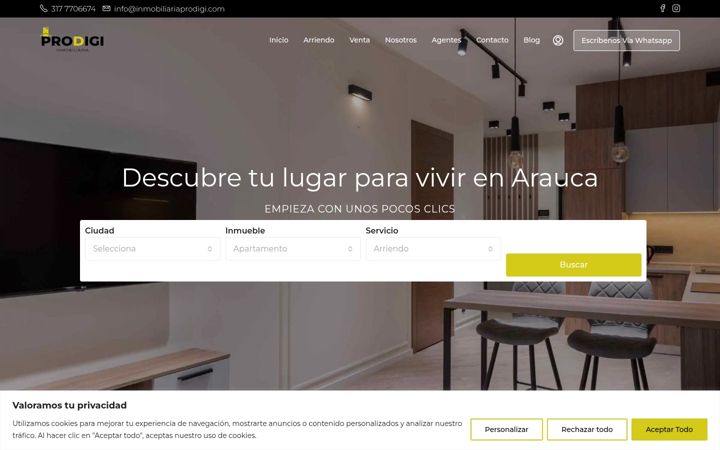 Екранна снимка на inmobiliariaprodigi.com