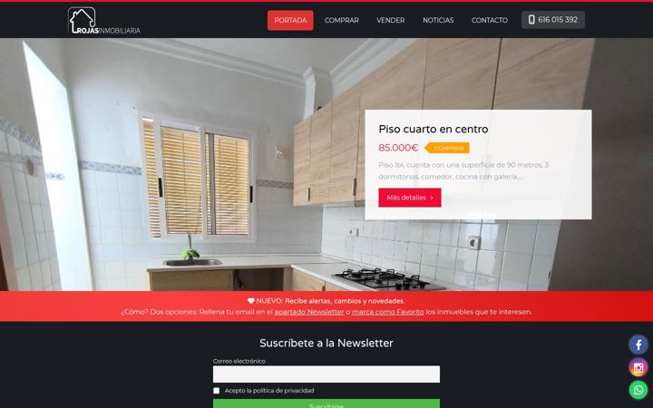 Screenshot of inmobiliariarojas.es