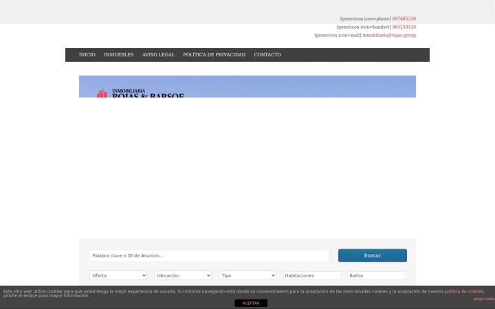 Screenshot of inmobiliariarojasybarsof.com